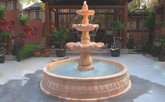 大理石層層噴泉——水韻天成，演繹自然與藝術(shù)的交響曲