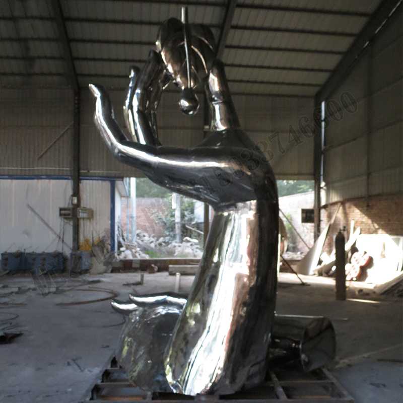 保護水資源雕塑，珍惜水資源雕塑，不銹鋼水滴雕塑